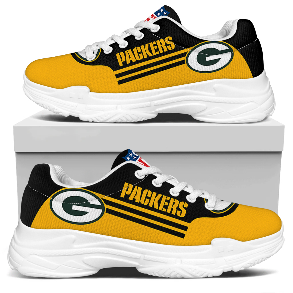 Women's Green Bay Packers Edition Chunky Sneakers With Line 004